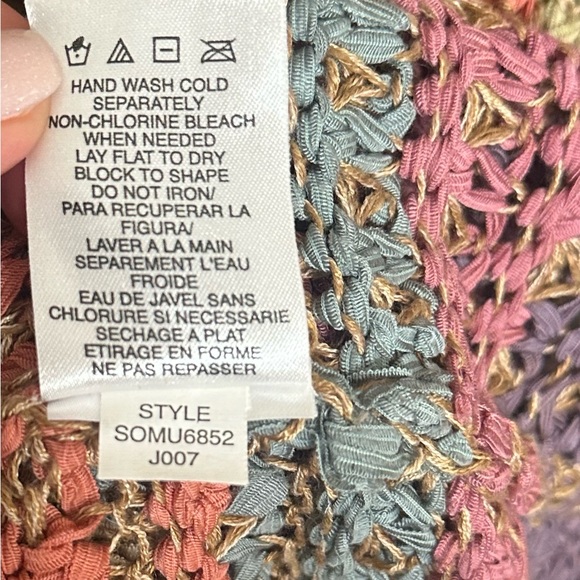 Sigrid Olsen Sport Open Knit Sweater XL Pastel Striped Lightweight - Picture 4 of 8